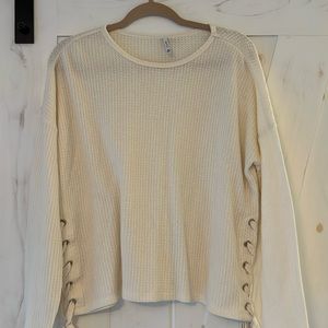 Z Supply Cream Waffle Knit Shirt
